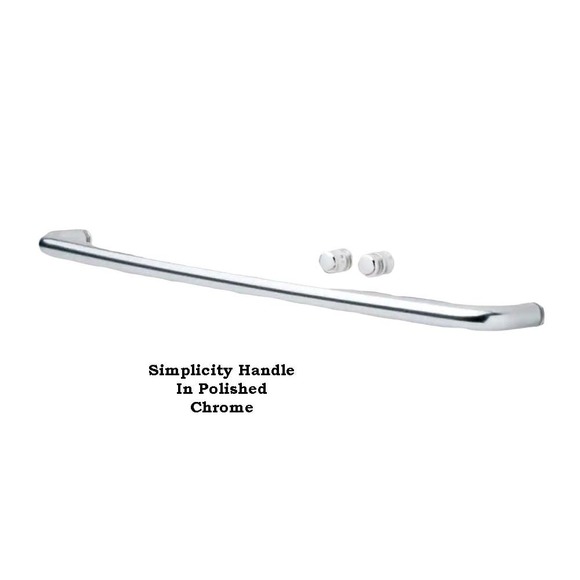 Simplicity Handle w/ Knobs for Sliding Shower or Bathtub Door, Chrome -Free Ship - Picture 2 of 10
